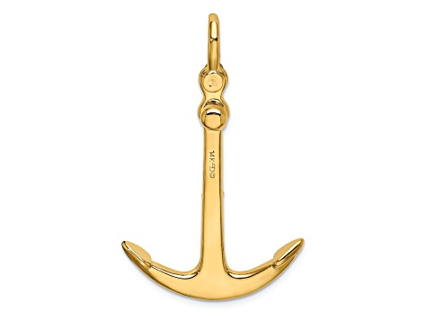 14k Yellow Gold Polished Anchor 2-Piece Moveable Pendant