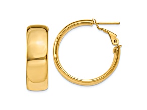 14k Yellow Gold 15/16" Hoop Earrings
