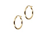 14K Yellow Gold Polished 3/4" Round Hoop Earrings