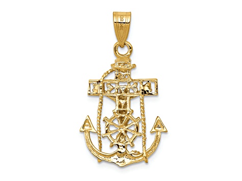 14K Yellow and White Gold Mariners Cross Pendant - 14YS3A | JTV.com