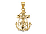 14K Yellow and White Gold Mariners Cross Pendant