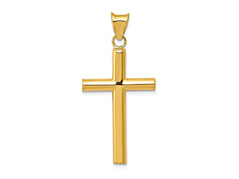 14k Yellow Gold Polished Cross Pendant