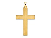 14K Yellow Gold Brushed and Polished Latin Cross Pendant