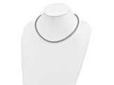 Rhodium Over 14k White Gold 18-inch 5mm Polished Fancy Rolo Link Necklace