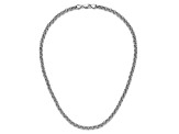 Rhodium Over 14k White Gold 18-inch 5mm Polished Fancy Rolo Link Necklace