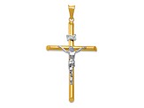 14K Yellow and White Gold Polished Jesus Crucifix Pendant