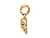 14k Yellow Gold Textured Miniature Frog Pendant