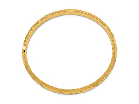 14K Yellow Gold 5/16 Florentine Hinged Bangle Bracelet