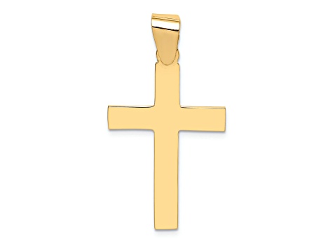 14k Yellow Gold Polished Cross Pendant