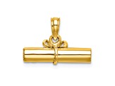 14K Yellow Gold 3D Hollow Polished DIPLOMA Pendant