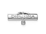 Rhodium Over 14K White Gold 3D Hollow Polished DIPLOMA Pendant