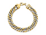 14K Yellow and White Gold 8-inch Curb Link Bracelet