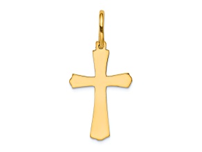 14k Yellow Gold Polished Cross Charm