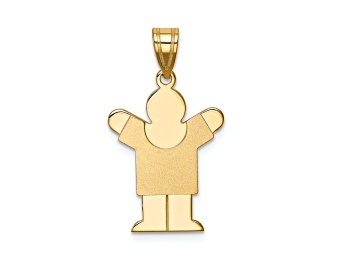 Picture of 14k Yellow Gold Solid Satin Boy Love Charm