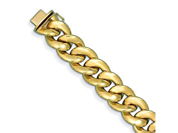 Picture of 18K Yellow Gold Polished Curb 20.8mm 8 inch Bracelet