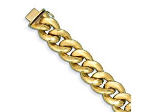 18K Yellow Gold Polished Curb 20.8mm 8 inch Bracelet