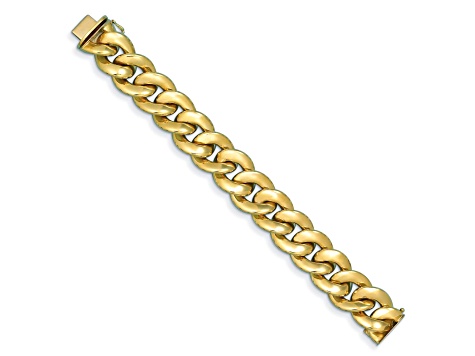 18K Yellow Gold Polished Curb 20.8mm 8 inch Bracelet