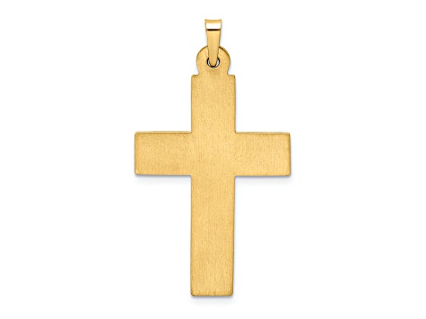 14k Yellow Gold Polished Filigree Cross Pendant