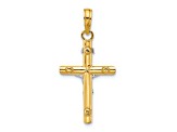 14k Yellow Gold and 14k White Gold Textured INRI Crucifix Charm
