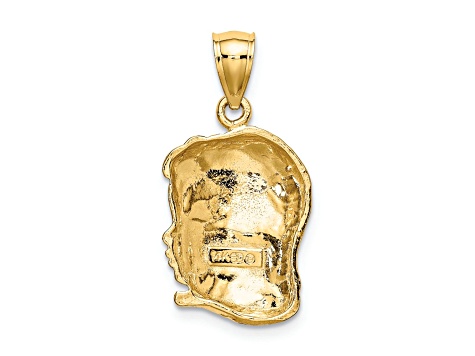 14k Yellow Gold Textured Girl Head pendant - 151J4A | JTV