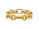 14K Yellow Gold Round and Oval Open Link 8.25 Inch Bracelet