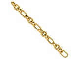 14K Yellow Gold Round and Oval Open Link 8.25 Inch Bracelet