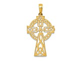 14K Yellow Gold Polished Celtic Cross Pendant