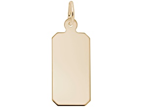 14K Yellow Gold Dog Tag Charm