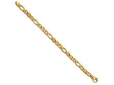 14K Yellow Gold 6.5mm Solid Hand-Polished 3 and 1 Flat Anchor Bracelet