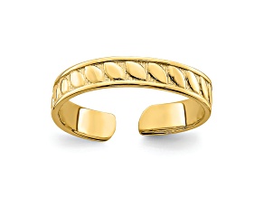 14K Yellow Gold Adjustable Leaf Design Toe Ring