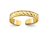 14K Yellow Gold Adjustable Leaf Design Toe Ring