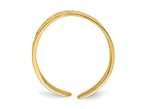 14K Yellow Gold Adjustable Leaf Design Toe Ring