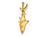14k Yellow Gold 3D Textured Hammerhead Shark with Rope Bail Charm