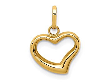 Picture of 14K Yellow Gold Polished Cut-out Puffed Heart Charm