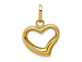 14K Yellow Gold Polished Cut-out Puffed Heart Charm