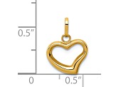 14K Yellow Gold Polished Cut-out Puffed Heart Charm