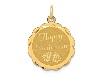 Picture of 14k Yellow Gold Textured Happy Anniversary Charm