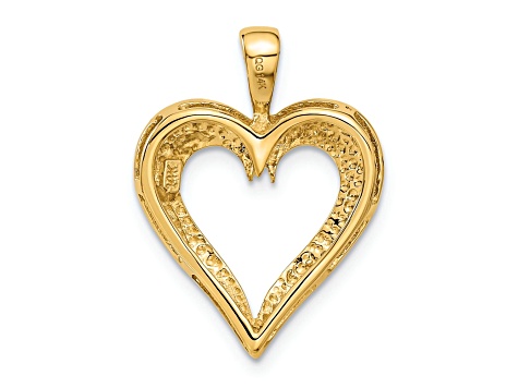 14k Yellow Gold 3D Polished Heart Pendant
