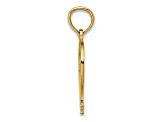 14k Yellow Gold Textured Cut-Out Flat Hot Air Balloon Charm