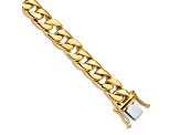 14k Two-tone Gold 8mm Hand-Polished Curb Link Bracelet
