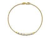 14K Two-tone Beaded 7.5-inch Bracelet