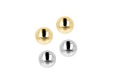 14K Yellow Gold  Two-tone Sets 6mm Ball Stud Earrings