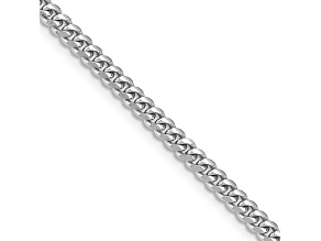 Rhodium Over 14k White Gold 3.5mm Solid Miami Cuban 26 Inch Chain