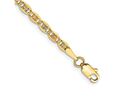 14k 2.75mm Tri-color Gold Pavé Valentino Chain