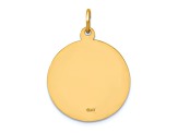 14K Yellow Gold Solid Polished/Satin Small Round St. Jude Thaddeus Medal