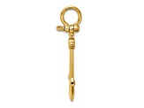 14k Yellow Gold Small Anchor with Shackle Bail Pendant