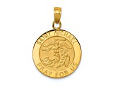 14K Yellow Gold Saint Michael Medal Pendant