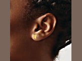 14k Yellow Gold Polished and Textured Butterfly Stud Earrings