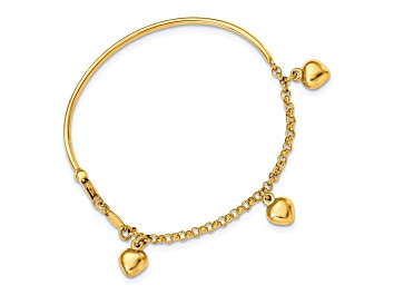 Picture of 14K Yellow Gold Polished Dangle Heart Baby Bracelet