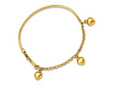 14K Yellow Gold Polished Dangle Heart Baby Bracelet
